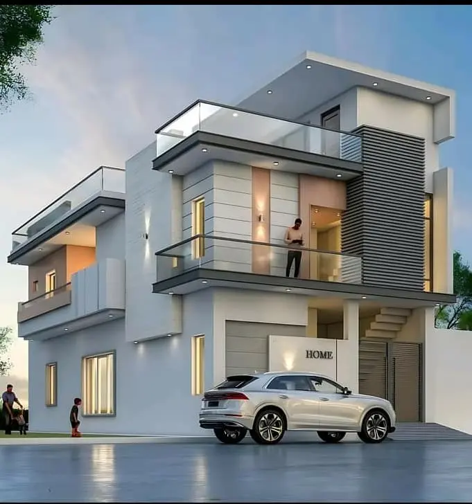 Modern residential villa elevation